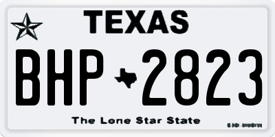 TX license plate BHP2823