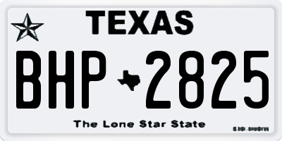TX license plate BHP2825