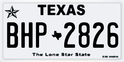 TX license plate BHP2826