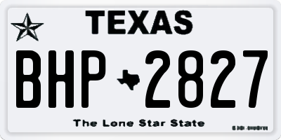 TX license plate BHP2827