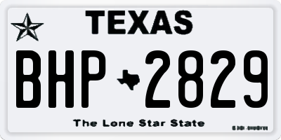 TX license plate BHP2829