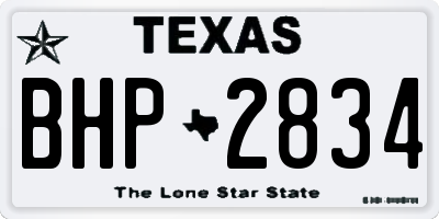 TX license plate BHP2834