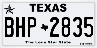 TX license plate BHP2835