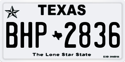 TX license plate BHP2836