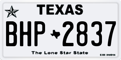 TX license plate BHP2837