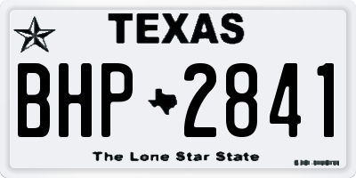TX license plate BHP2841