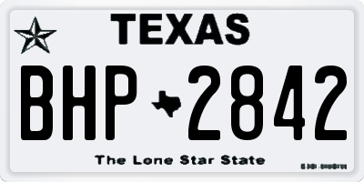 TX license plate BHP2842