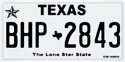 TX license plate BHP2843
