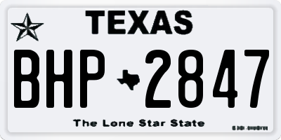 TX license plate BHP2847