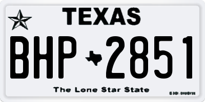 TX license plate BHP2851