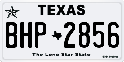 TX license plate BHP2856