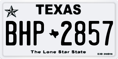 TX license plate BHP2857