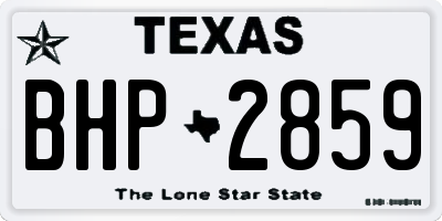 TX license plate BHP2859