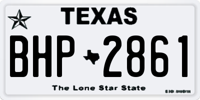 TX license plate BHP2861