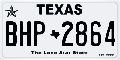 TX license plate BHP2864