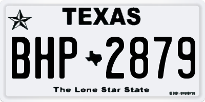 TX license plate BHP2879