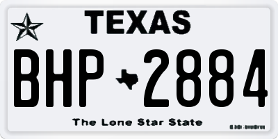 TX license plate BHP2884
