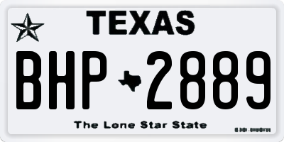 TX license plate BHP2889