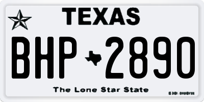 TX license plate BHP2890