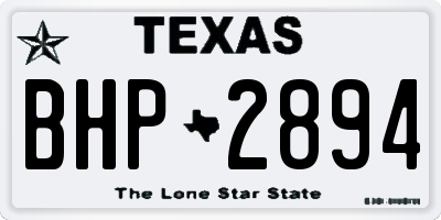TX license plate BHP2894