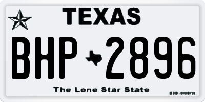 TX license plate BHP2896