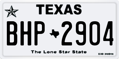 TX license plate BHP2904