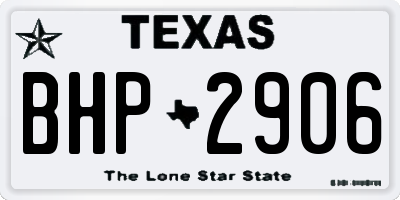 TX license plate BHP2906