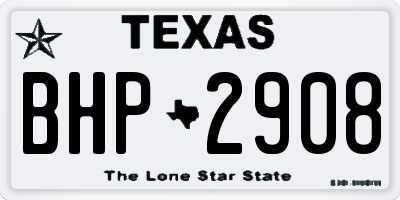 TX license plate BHP2908