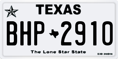 TX license plate BHP2910