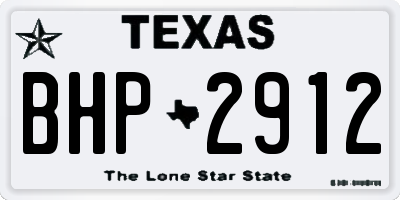 TX license plate BHP2912