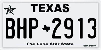 TX license plate BHP2913