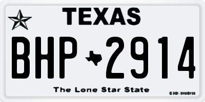 TX license plate BHP2914