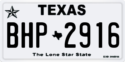 TX license plate BHP2916