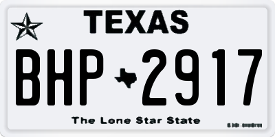 TX license plate BHP2917