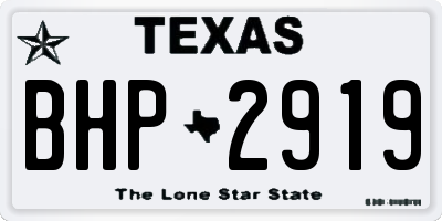 TX license plate BHP2919