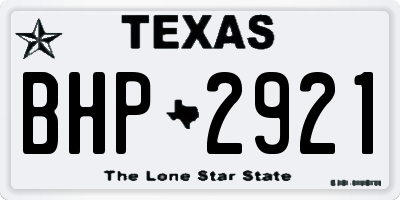 TX license plate BHP2921