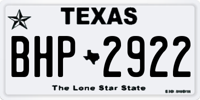 TX license plate BHP2922