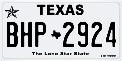 TX license plate BHP2924