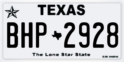TX license plate BHP2928