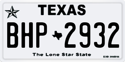 TX license plate BHP2932