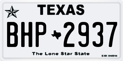 TX license plate BHP2937