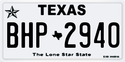 TX license plate BHP2940