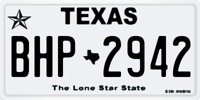 TX license plate BHP2942