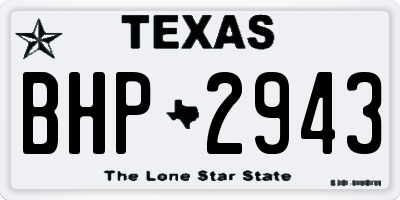 TX license plate BHP2943