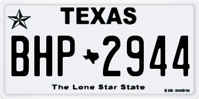 TX license plate BHP2944
