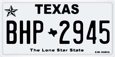 TX license plate BHP2945