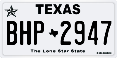 TX license plate BHP2947