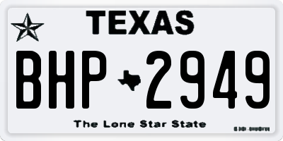 TX license plate BHP2949