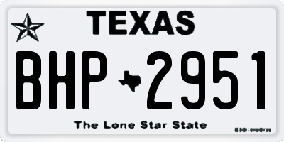 TX license plate BHP2951