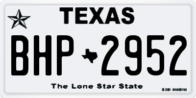 TX license plate BHP2952